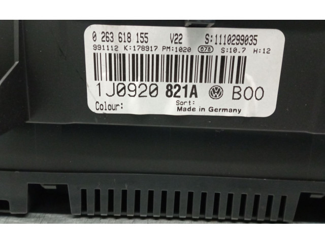 Панель приборов 1J0920821A, 1J0920821A   Volkswagen Bora       