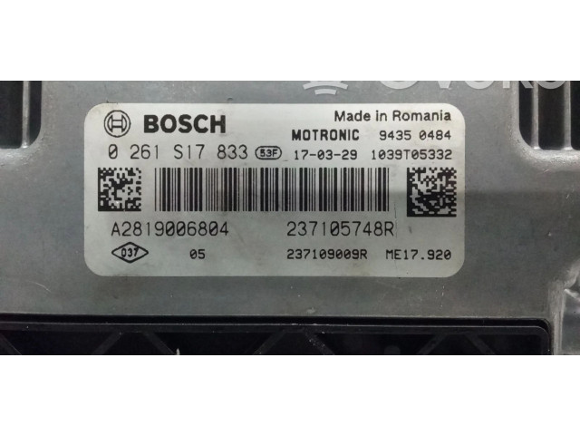 Блок управления двигателя 237105748R, 0261S17833 Renault Twingo III