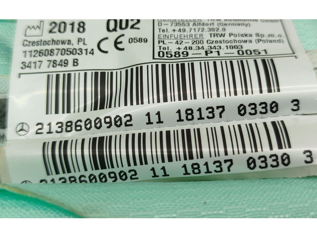 Подушка безопасности двери 2138600902   Mercedes-Benz E AMG W210