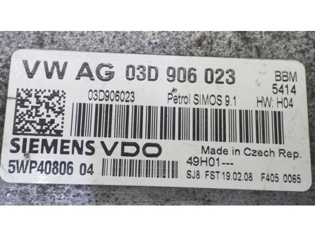 Блок управления двигателем Блок управления 03D906023, 5WP40806 Volkswagen Polo IV 9N3