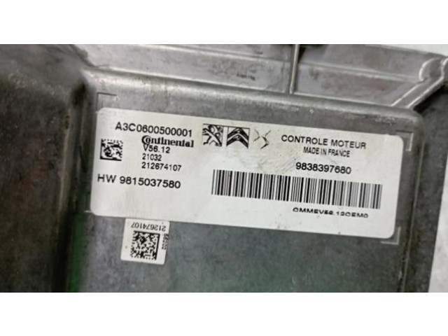 Блок управления двигателя 9838397680 Citroen C3 Aircross