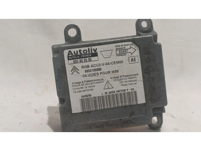 Блок подушек безопасности 603602500, 9653190880   Citroen Berlingo