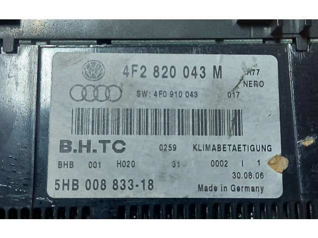 Блок управления климат-контролем 4F2820043M   Audi A6 S6 C6 4F