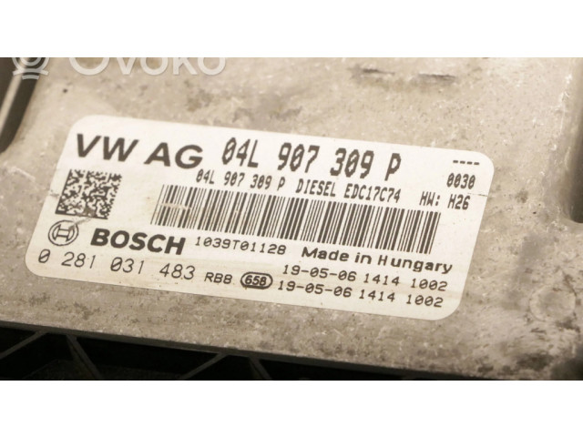 Блок управления двигателя 04l907309p, 0281031483   Volkswagen Tiguan