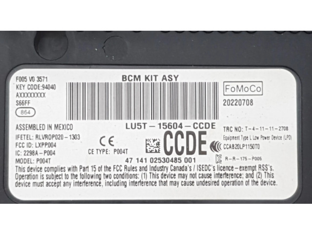 Модуль управления BSM LU5T15604, LU5T15604CCDE   Ford Escape IV    