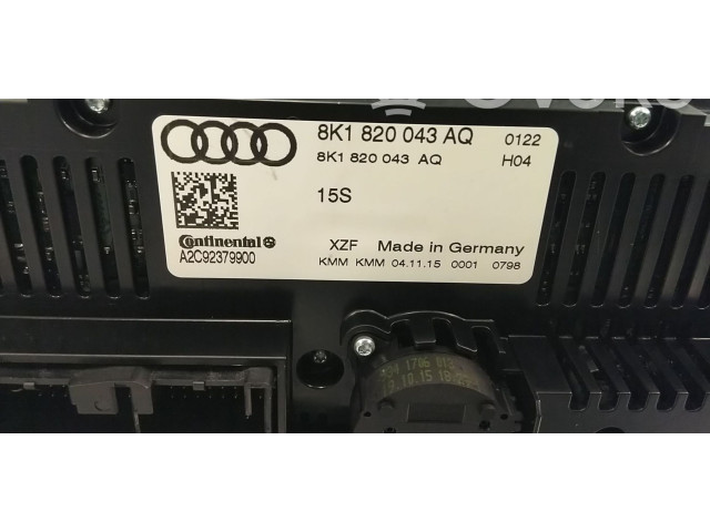 Блок управления климат-контролем 8K1820043AQ, 8K1820043AD   Audi Q5 SQ5