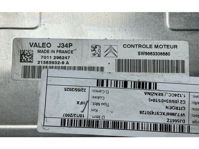 Комплект блоков управления SW9663306680, 7011298247 Citroen C2