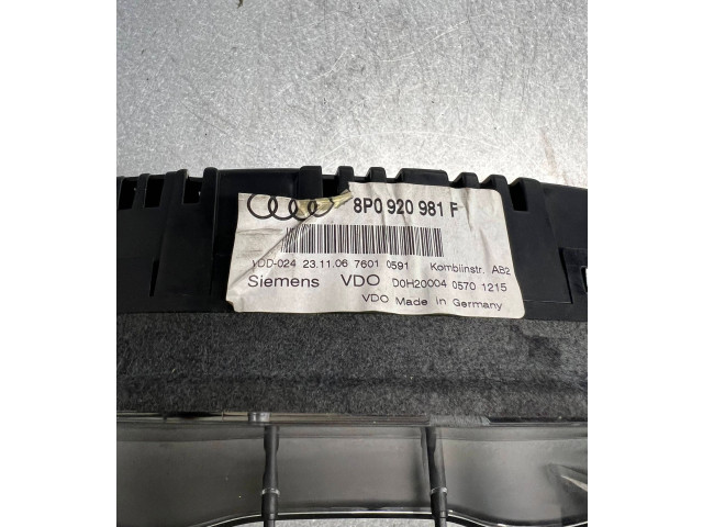 Панель приборов 8P0920981F, 8P0920981F Audi A3 S3 8L