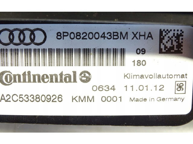 Блок управления климат-контролем 8P0820043BM   Audi A3 S3 8P