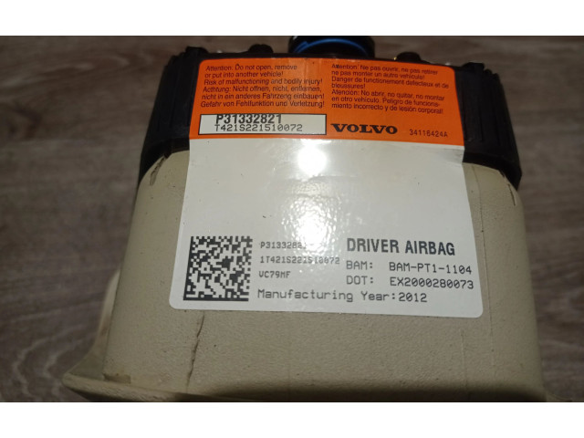 Подушка безопасности водителя 34116424A, 31332821   Volvo S80