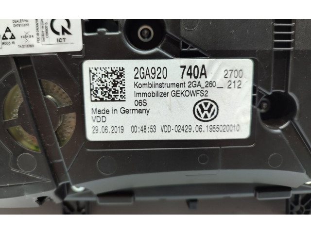 Přístrojová deska Volkswagen T-Roc 2019 2GA920740A