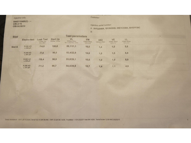 Комплект форсунок 0445110489 Ford B-MAX