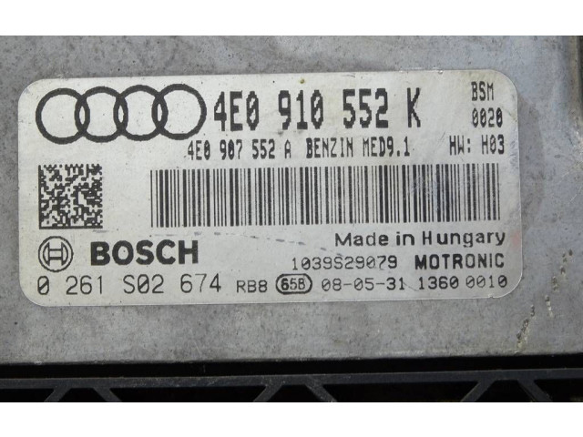 Řídící jednotka 4E0910552K Audi A8 S8 D3 4E 2006