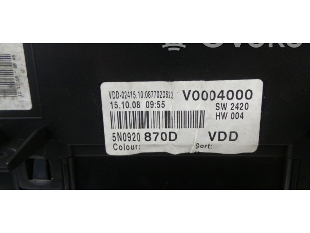 Přístrojová deska Volkswagen Tiguan 2009 5N0920870D, 5N0920870DX