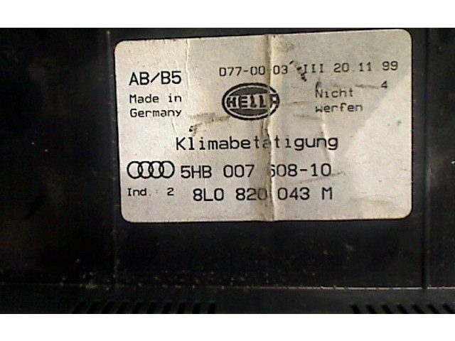 Блок управления климат-контролем 8L0820043M, 5HB00760810 Audi A3 S3 8L