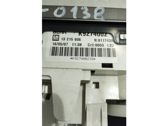 Блок управления климат-контролем 13215936 Opel Meriva A