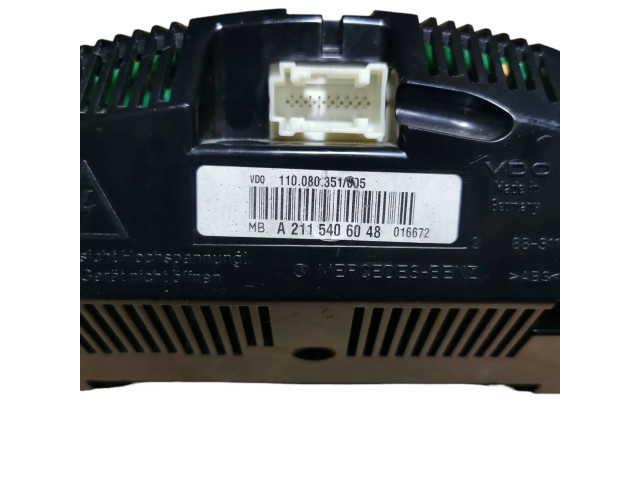 Přístrojová deska Mercedes-Benz E W211 2007 A2115406048, 110080351005