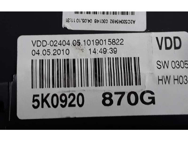 Панель приборов 5K0920870G, 5K0920870G Volkswagen Golf VI