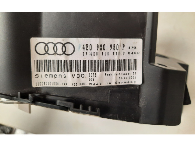 Přístrojová deska  Audi A8 S8 D3 4E 2006 4E0920950P, 110080101024  