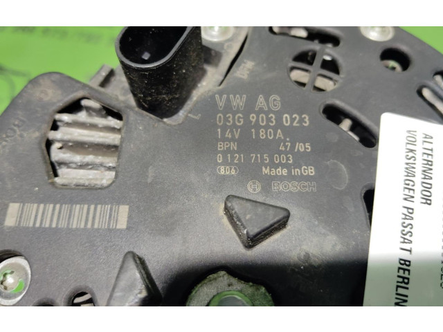 Генератор 03G903023   Volkswagen PASSAT      