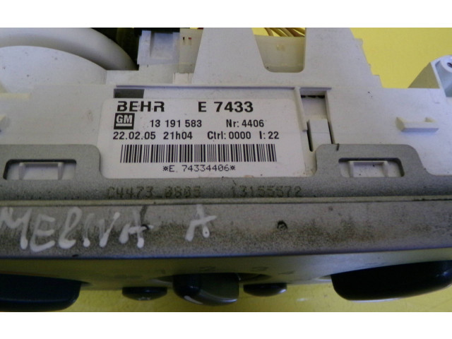 Блок управления климат-контролем 13191583 Opel Meriva A