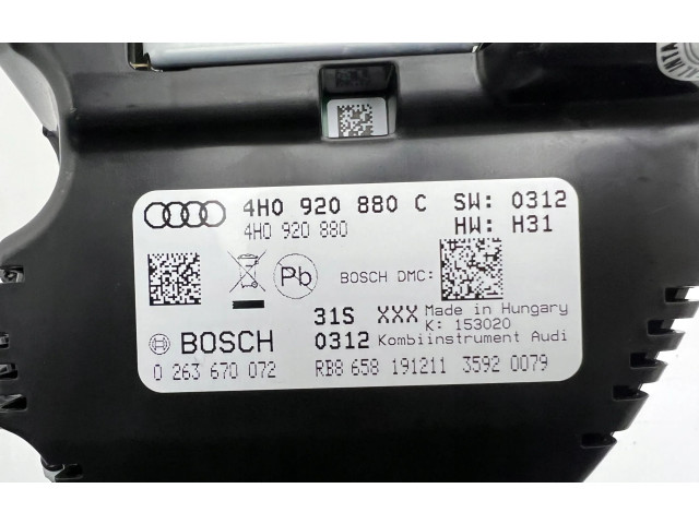 Přístrojová deska Audi A8 S8 D4 4H 2013 4H0920880C