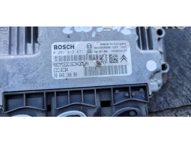 Блок управления двигателя 9653958980, 0281013871 Citroen Berlingo