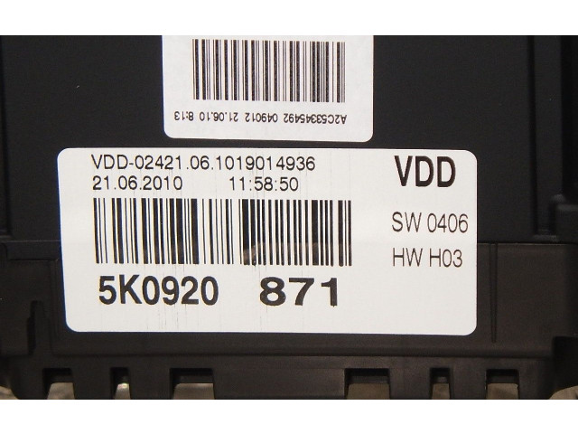 Панель приборов 5K0920871 Volkswagen Golf VI