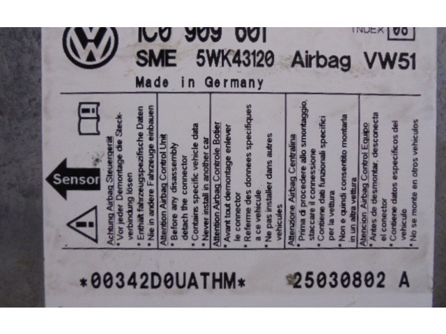 Блок подушек безопасности 1C0909601, 5WK43120   Skoda Octavia Mk1 (1U)