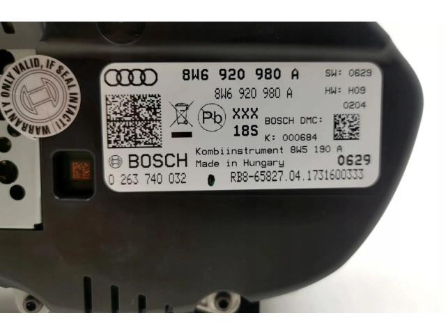Přístrojová deska Audi A5 2020 8W6920980A