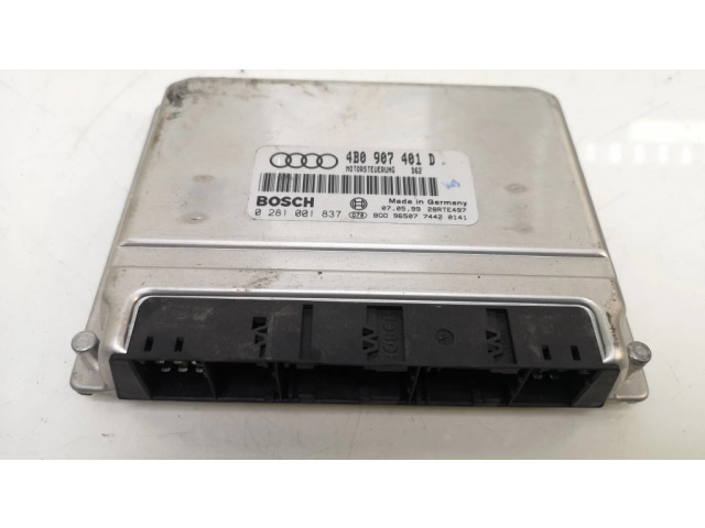 Блок управления двигателя 4B0907401D, 0281001837   Audi A6 S6 C5 4B