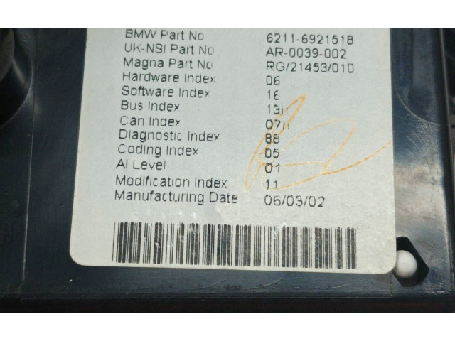 Pojistková skříňka Надувная подушка для передней двери 6921518 Mini One - Cooper Cabrio R52 2002