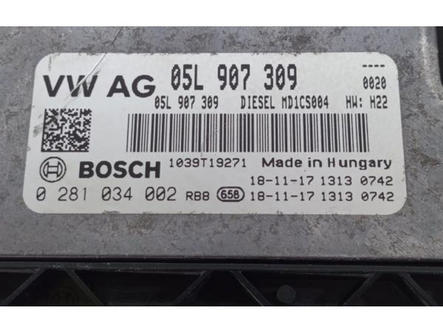 Блок управления двигателя 05L907309, 0281034002   Audi A6 S6 C8 4K