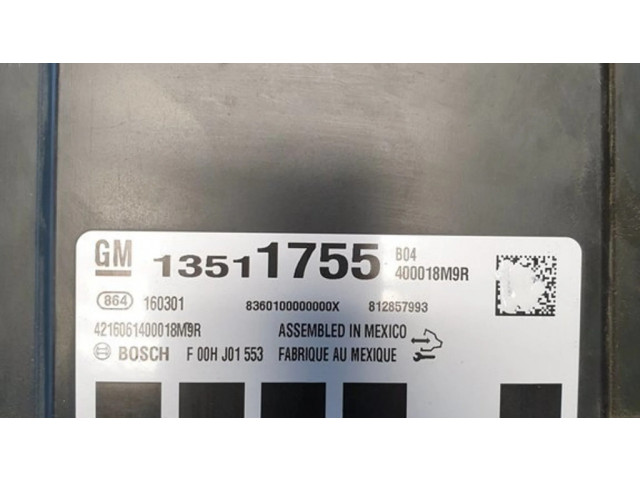 Pojistková skříňka Řídící jednotka BSM 400018M9R, 13511755   Chevrolet Camaro 2016