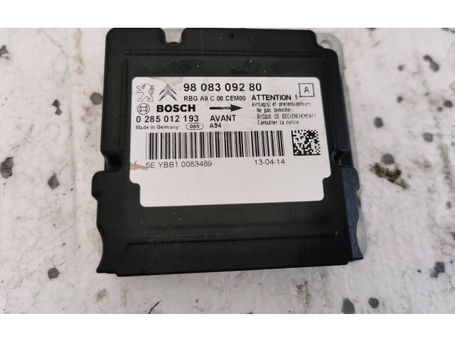 Блок подушек безопасности 9808309280, 0285012193 Peugeot 2008 I
