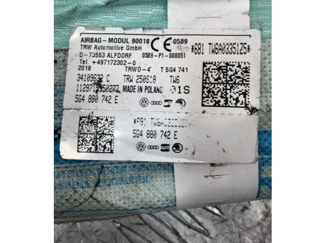 Боковая подушка безопасности 5G4880742E, 34109632C Volkswagen Golf VII