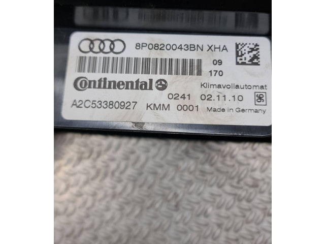 Блок управления климат-контролем 8P0820043BN, A2C53380927   Audi A3 S3 8P