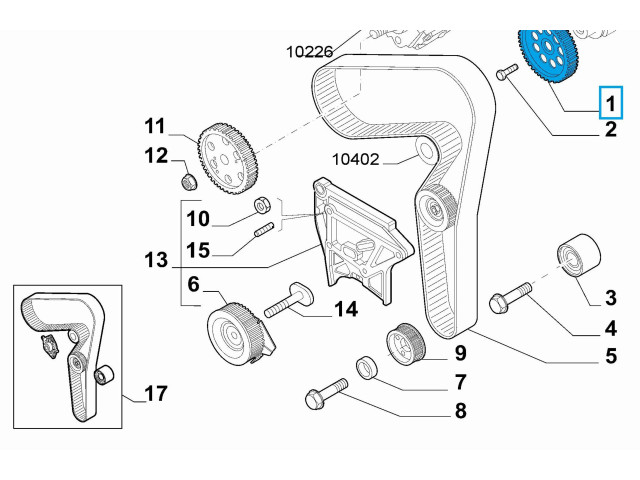 Турбина Шкив распределительного вала / ванус Alfa Romeo 166 2.4 55183529, 55264864