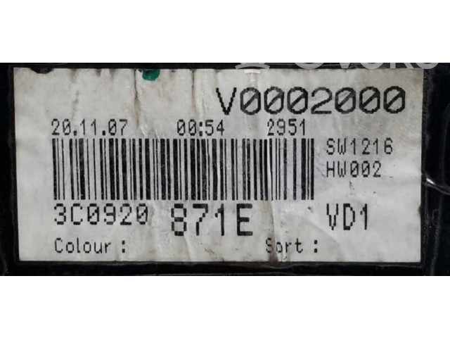 Přístrojová deska Volkswagen Passat Alltrack 2008 3C0920871E