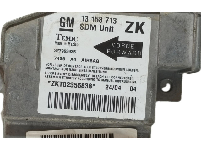 Блок подушек безопасности 13158713, 13158713 Opel Meriva A