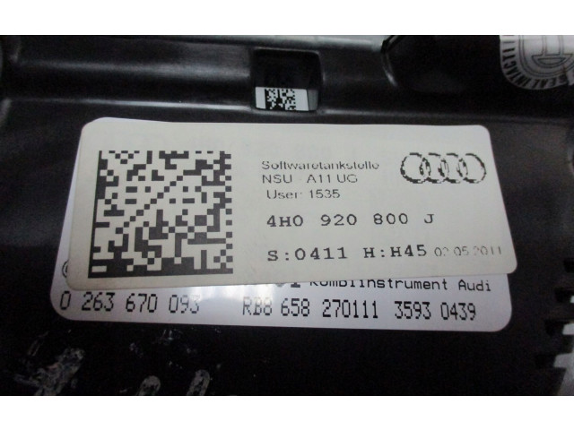 Přístrojová deska  Audi A8 S8 D4 4H 2010 4H0920800J  