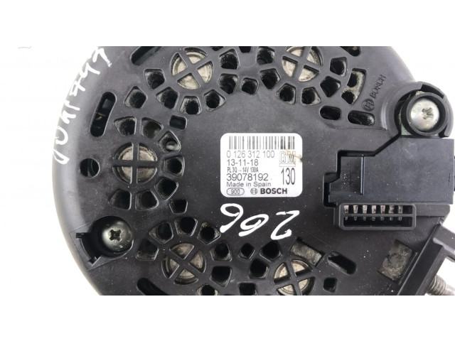 Генератор 0126312100, 39078192 Opel Astra K 1.0