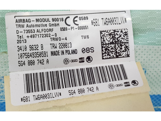 Боковая подушка безопасности 5G4880742A, 5G4880742D   Volkswagen Golf VII
