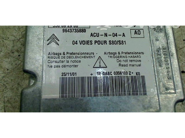 Блок подушек безопасности 550892900, 9643735880   Citroen Saxo