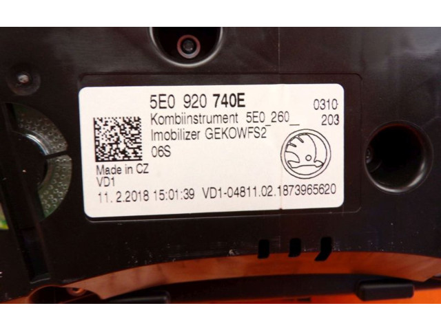Панель приборов 5E0920740E, 5E0920740E Skoda Octavia Mk2 (1Z)