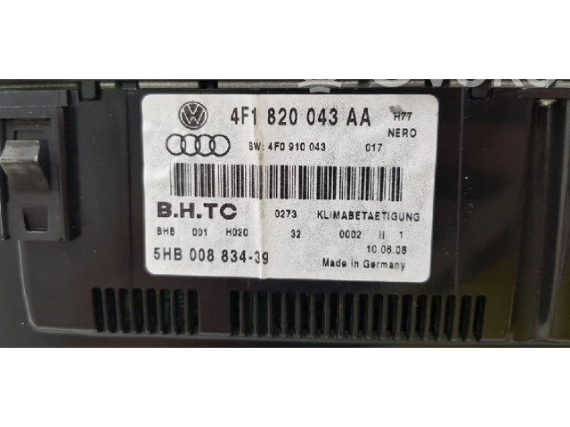 Блок управления климат-контролем 4F1820043AA, 4F1820043AA Audi A6 S6 C6 4F