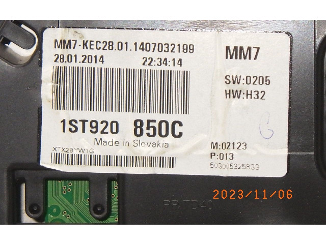 Панель приборов 1ST920850C Skoda Citigo