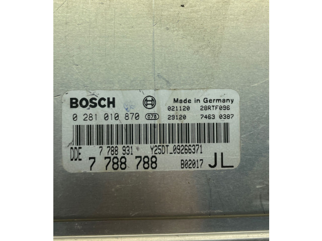 Блок управления двигателя 0281010870, 7788788   Chevrolet Omega B