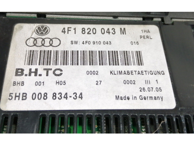 Модуль блока управления кондиционером 4F1820043M Audi A6 S6 C6 4F