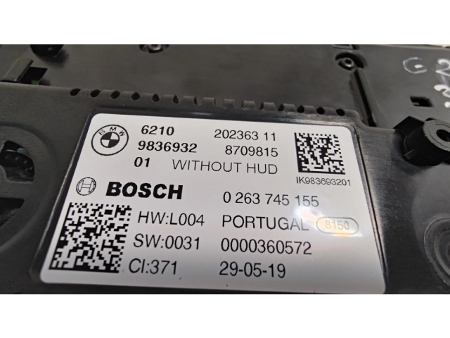 Přístrojová deska BMW 3 G20 G21 2019 9836932, 62109836932